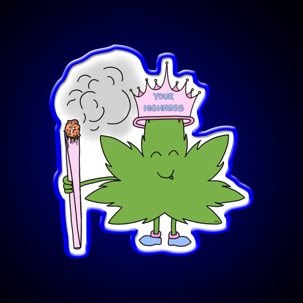 Your Highness Hemp Inspired Green Leaf Led Neon Sign Rgb Color - Shineneon