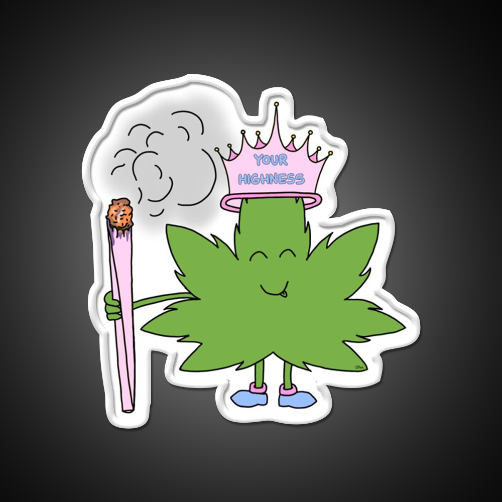 Your Highness Hemp Inspired Green Leaf Led Neon Sign Rgb Color