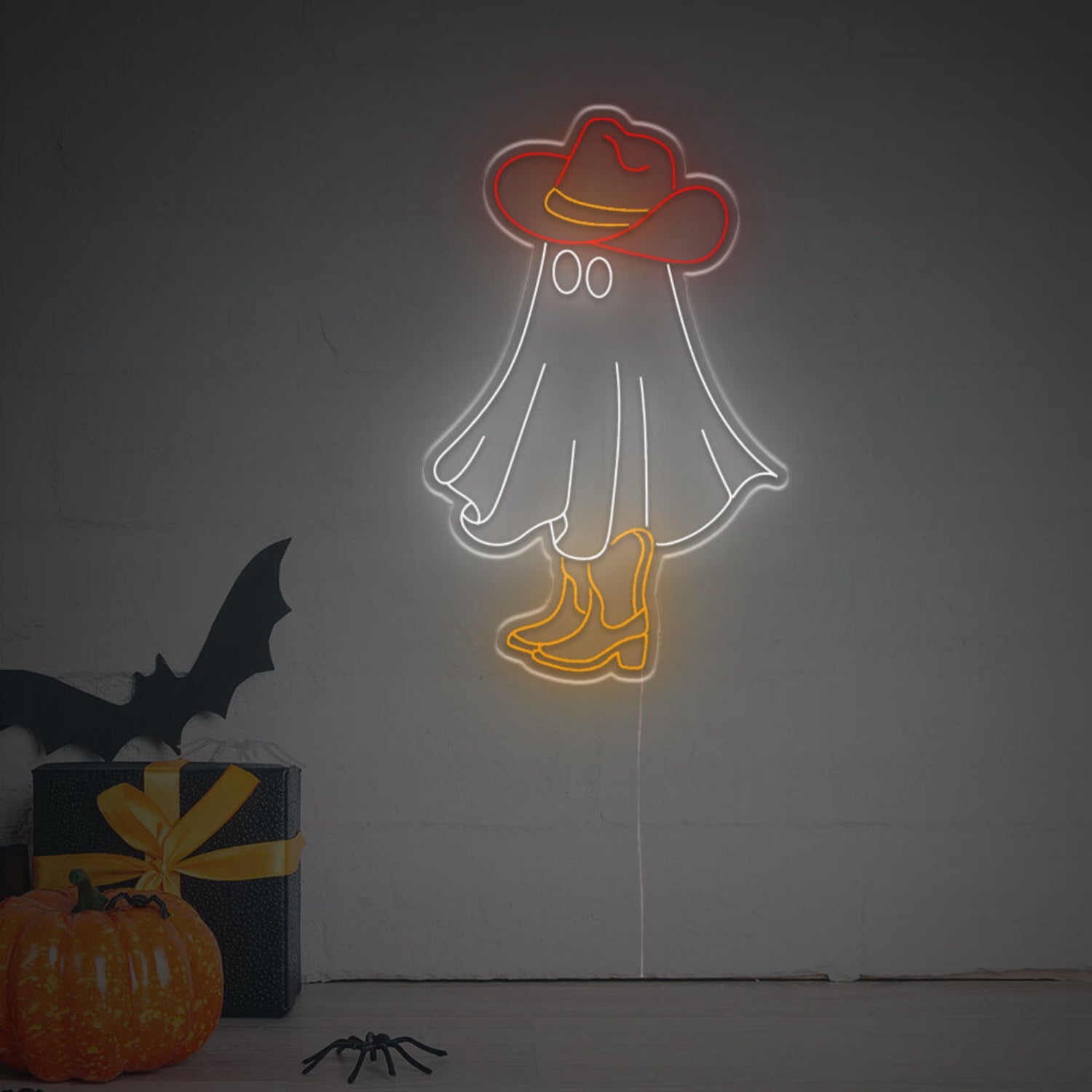 Your Space Ghost With Cowboy Hat Led Neon Sign | Shineneon
