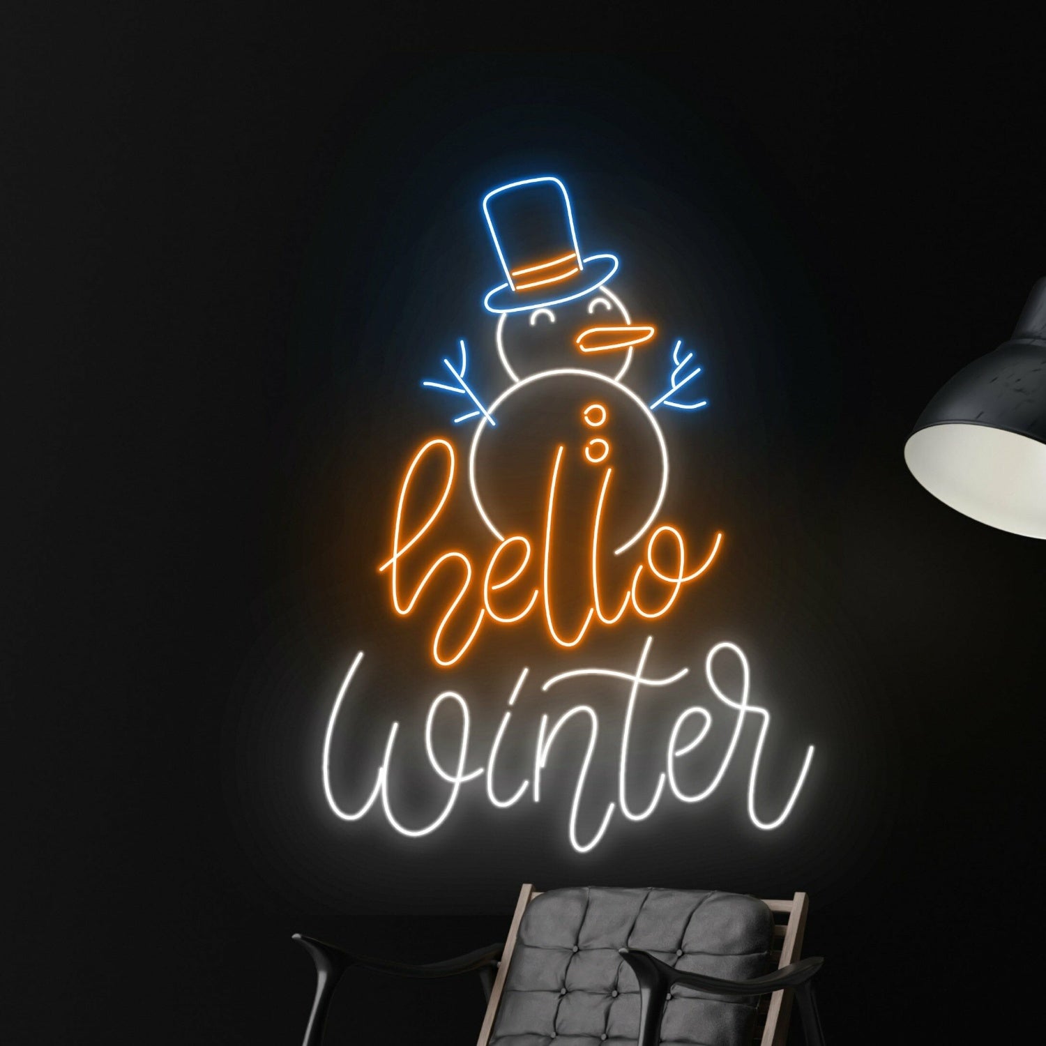 Your Winter Celebrations Hello Winter Snowman Led Neon Sign | Shineneon