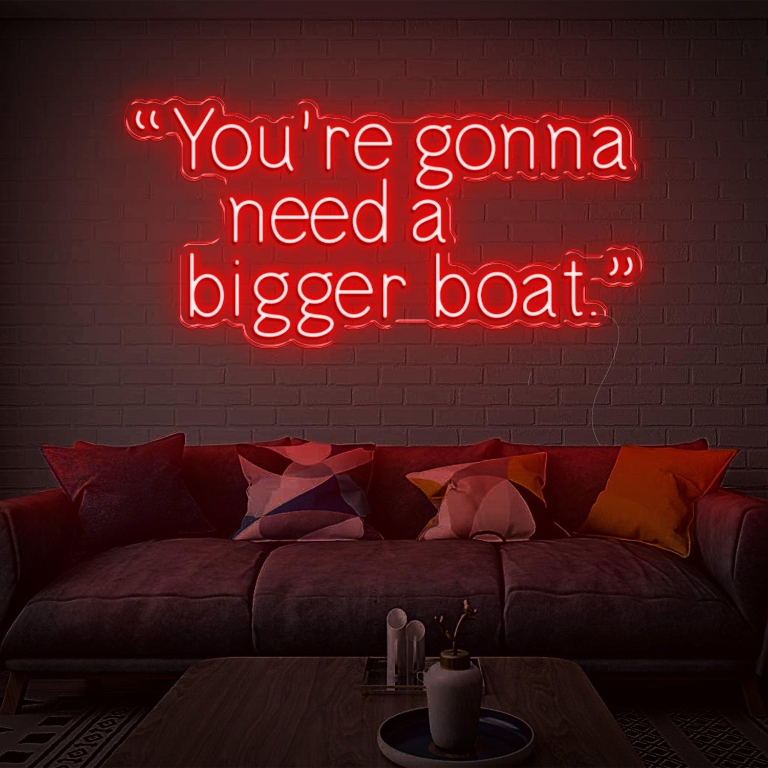 Youre Gonna Need A Bigger Boat Cyan Led Neon Sign For Home Wall Art | Shineneon
