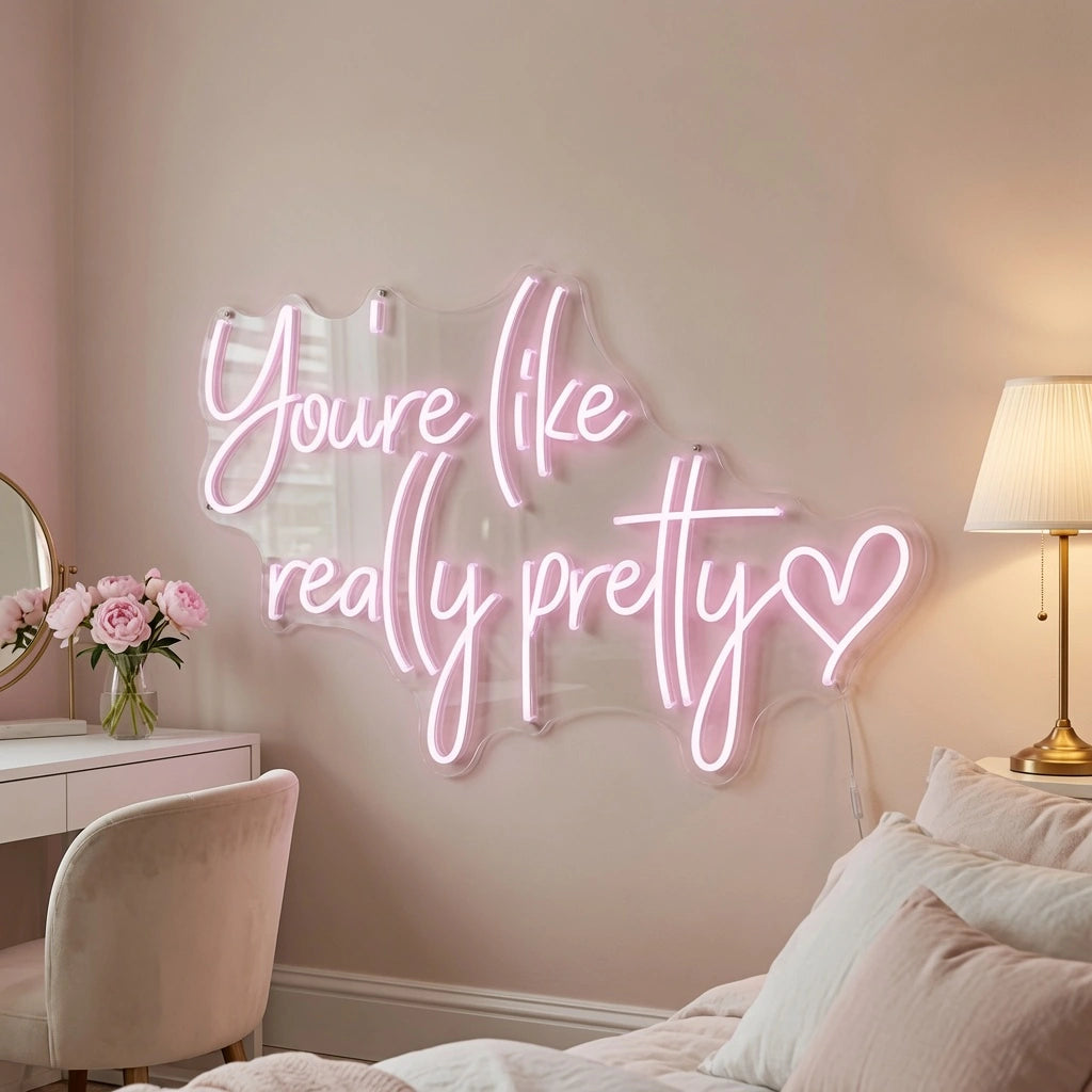 You're Like Really Pretty LED Neon Sign Home Art - 03 Real Lifestyle Scene
