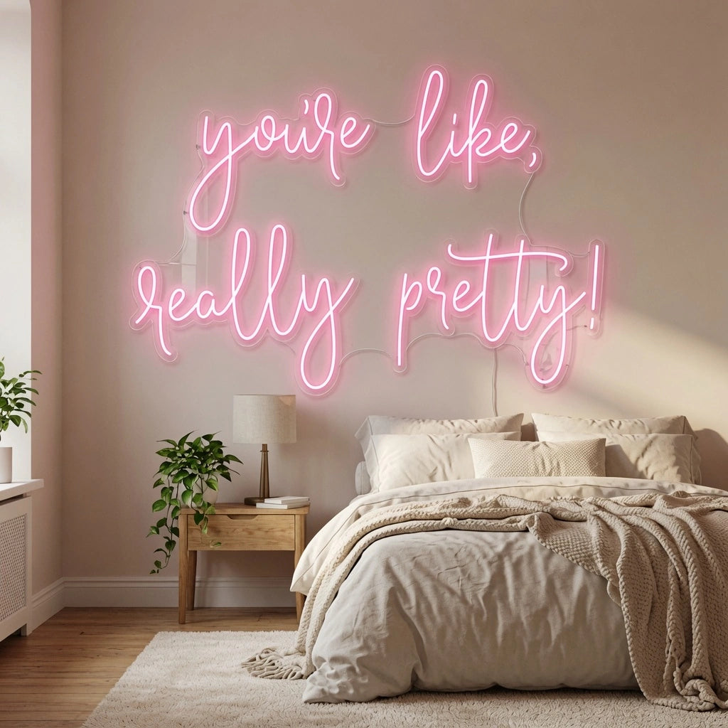 You're Like Really Pretty LED Neon Sign Wall Art - 03 Real Lifestyle Scene