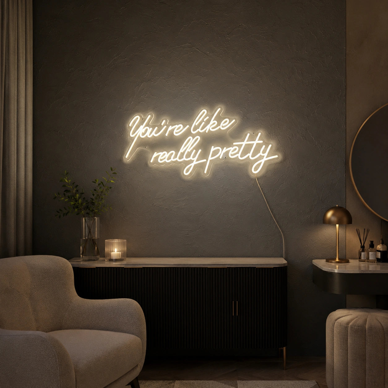 Youre Like Really Pretty LED Neon Sign Wall Decor - 04 Size Image
