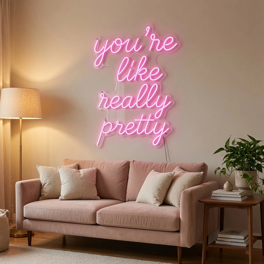 You're Like Really Pretty Wall Decor LED Neon Sign Wall Neon Sign - 03 Real Lifestyle Scene