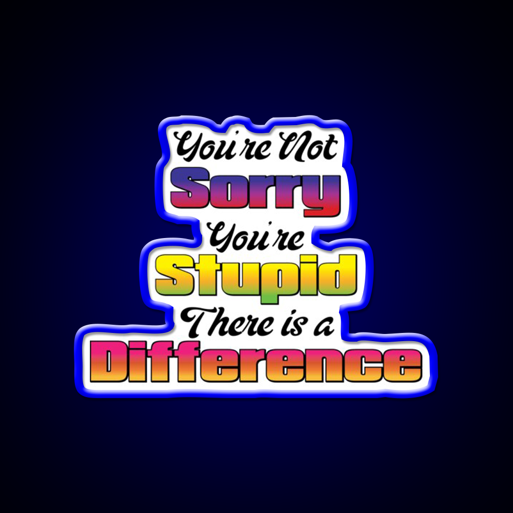 Youre Not Sorry Youre Stupid There Is A Difference Bar Led Neon Sign Rgb Color