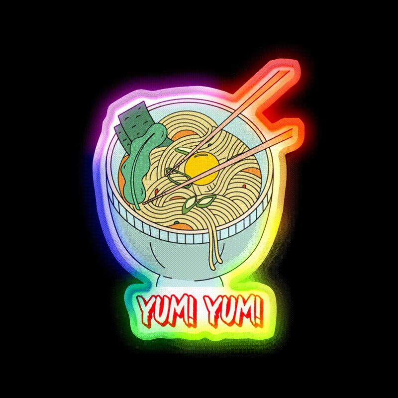 Yum Yum Food Led Neon Sign Chinese Food Rgb Color