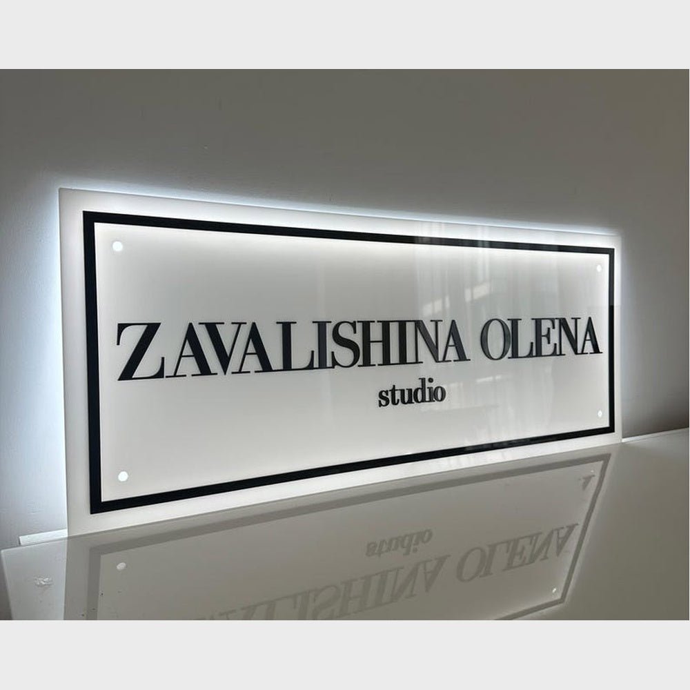 Zavalishina Olena Studio Acrylic Business Logo Sign - Shineneon