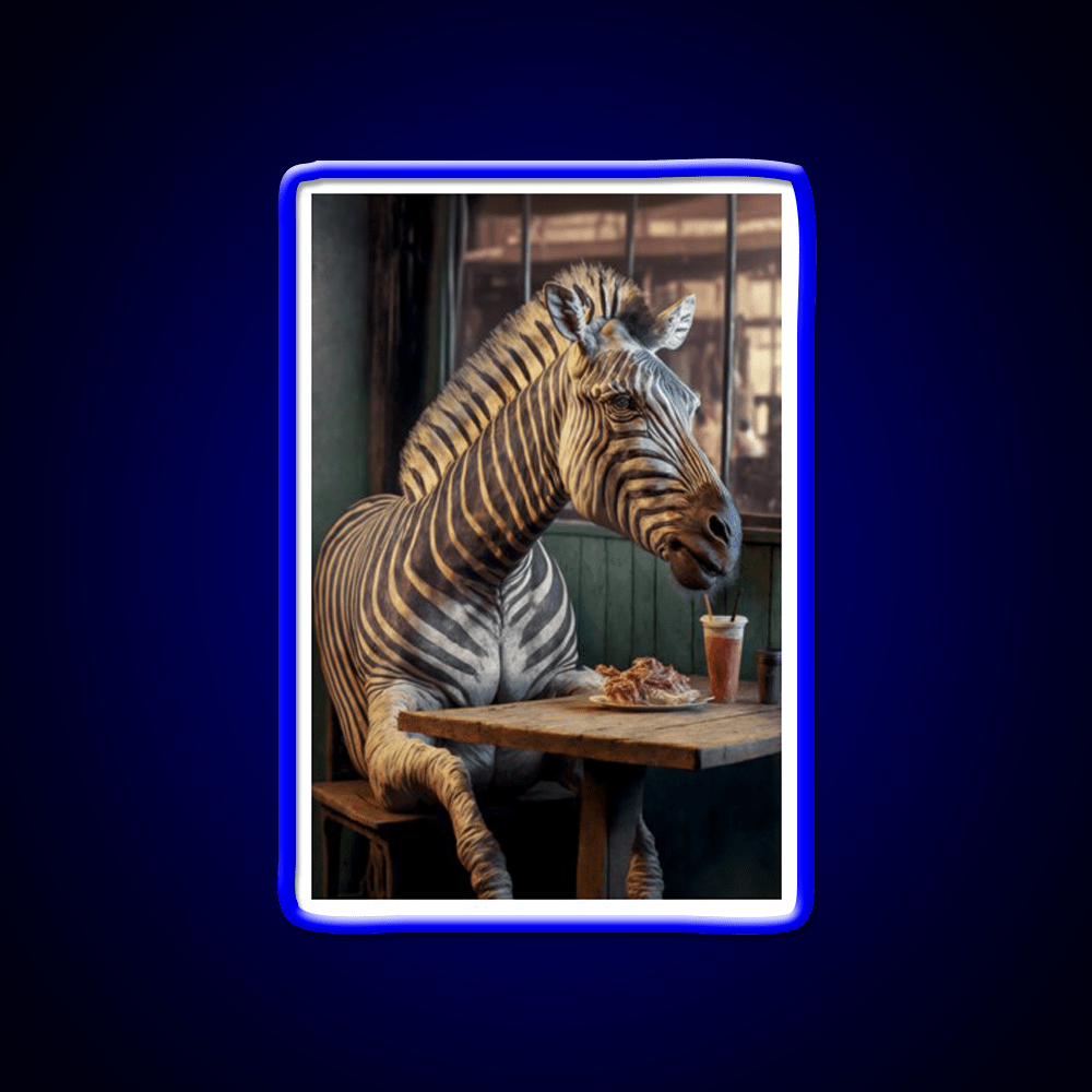 Zebra At A Fast Food Restaurant Fast Food Led Neon Sign For Burger Place Rgb Color - Shineneon
