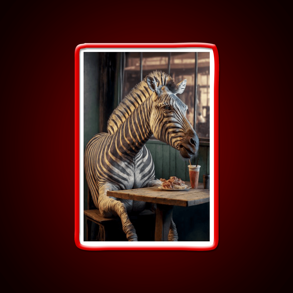 Zebra At A Fast Food Restaurant Fast Food Led Neon Sign For Burger Place Rgb Color - Shineneon