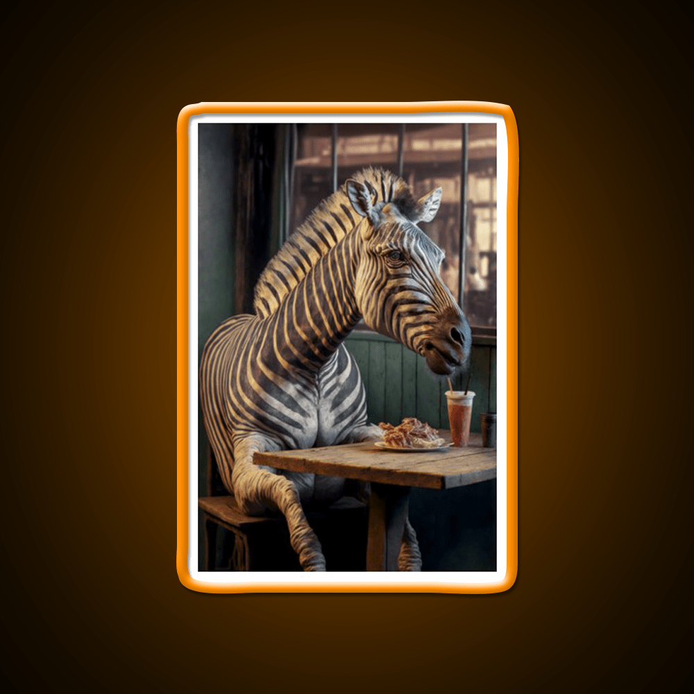 Zebra At A Fast Food Restaurant Fast Food Led Neon Sign For Burger Place Rgb Color - Shineneon