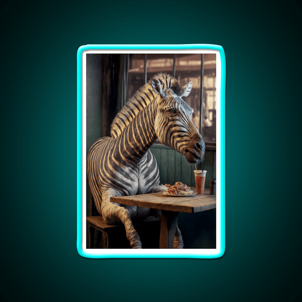 Zebra At A Fast Food Restaurant Fast Food Led Neon Sign For Burger Place Rgb Color - Shineneon