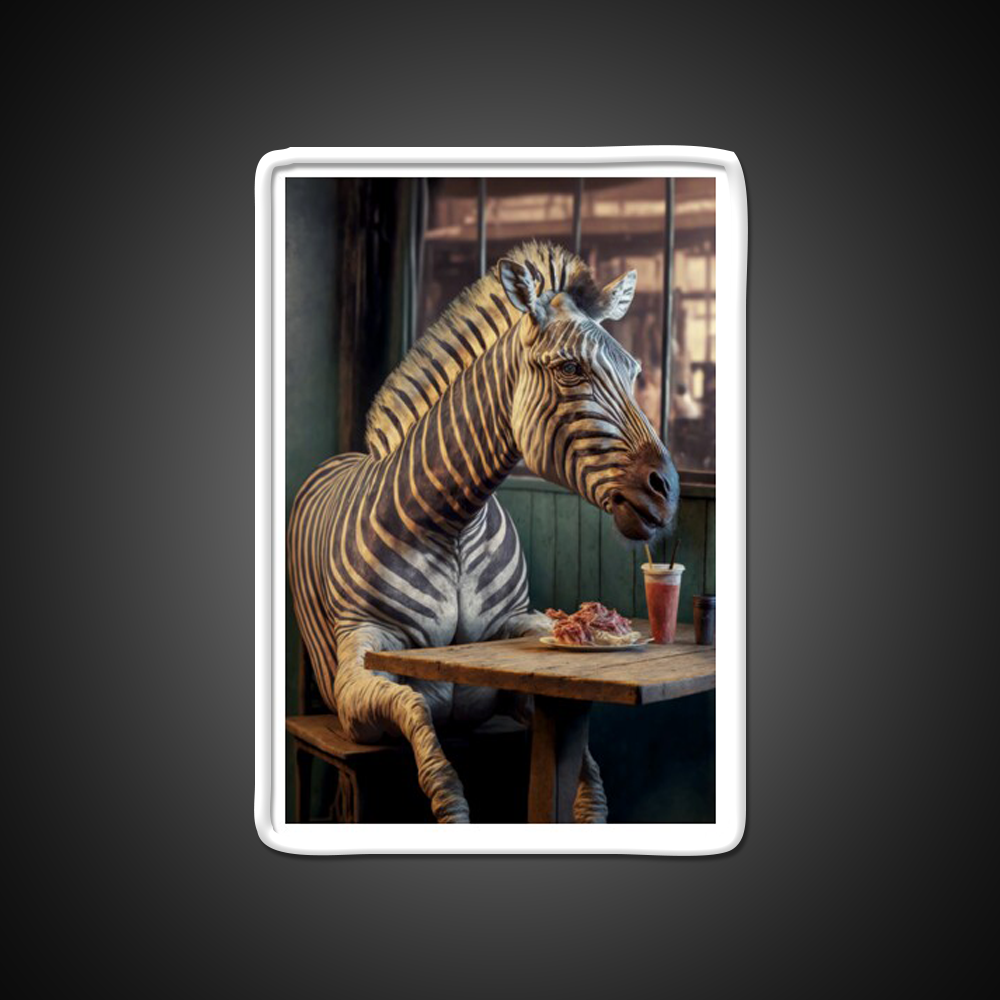 Zebra At A Fast Food Restaurant Fast Food Led Neon Sign For Burger Place Rgb Color