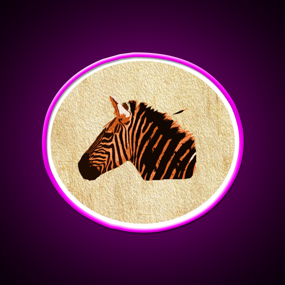 Zebra Texture Art Piece Nail Salon Led Neon Sign Rgb Color