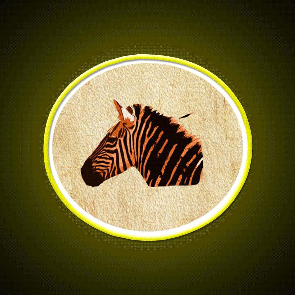 Zebra Texture Art Piece Nail Salon Led Neon Sign Rgb Color