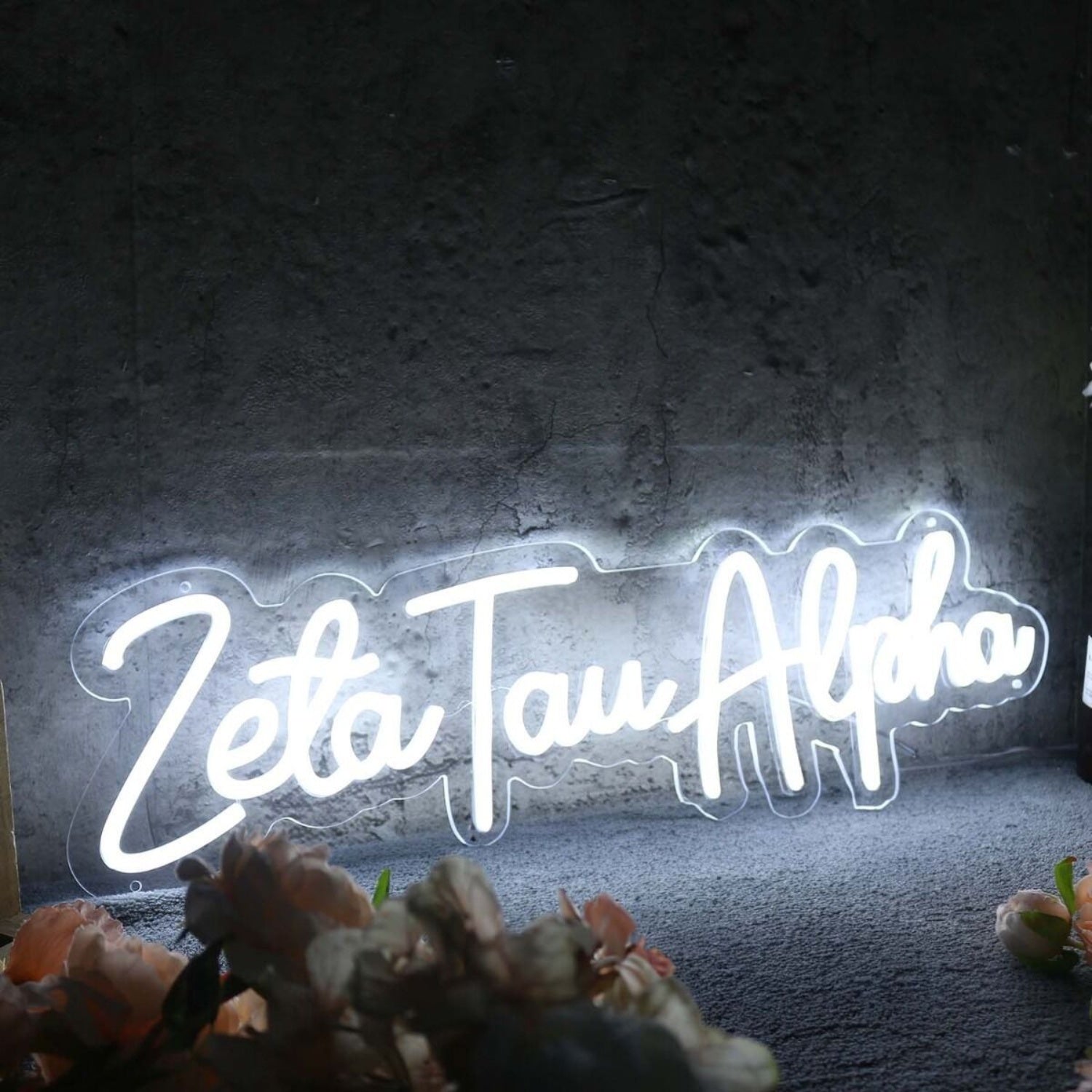 Zeta Tau Alpha White Led Neon Sign Fsorority And College Decor - Shineneon