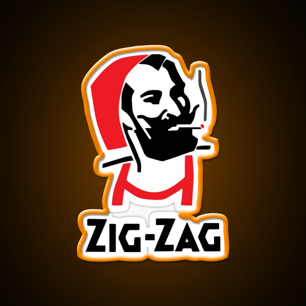 Zig Zag Rolling Papers Hemp Inspired Green Leaf Led Neon Sign Rgb Color