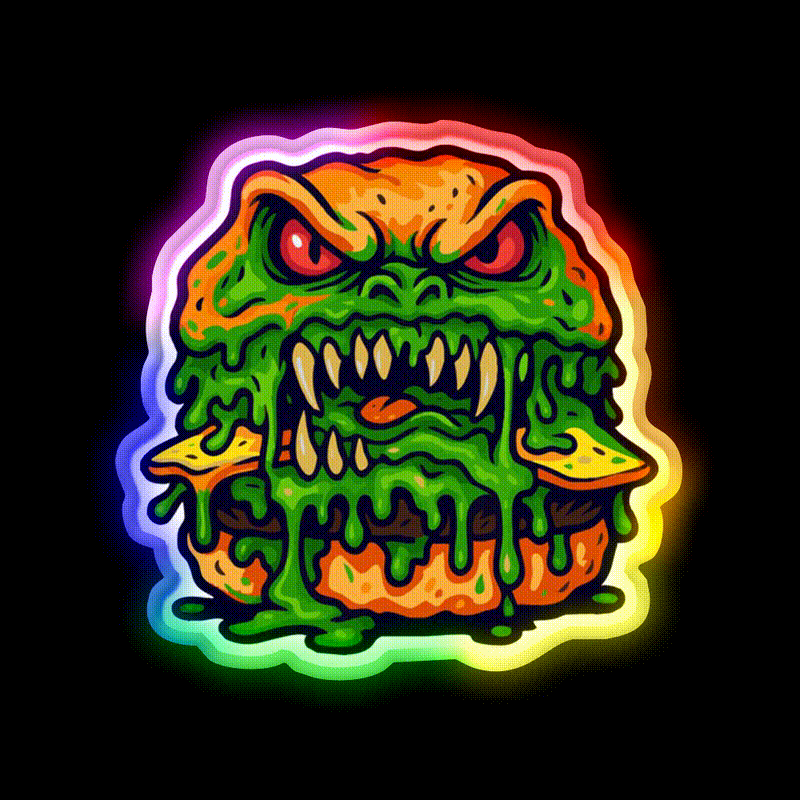 Zombie Burger Fast Food Led Neon Sign For Burger Place Rgb Color