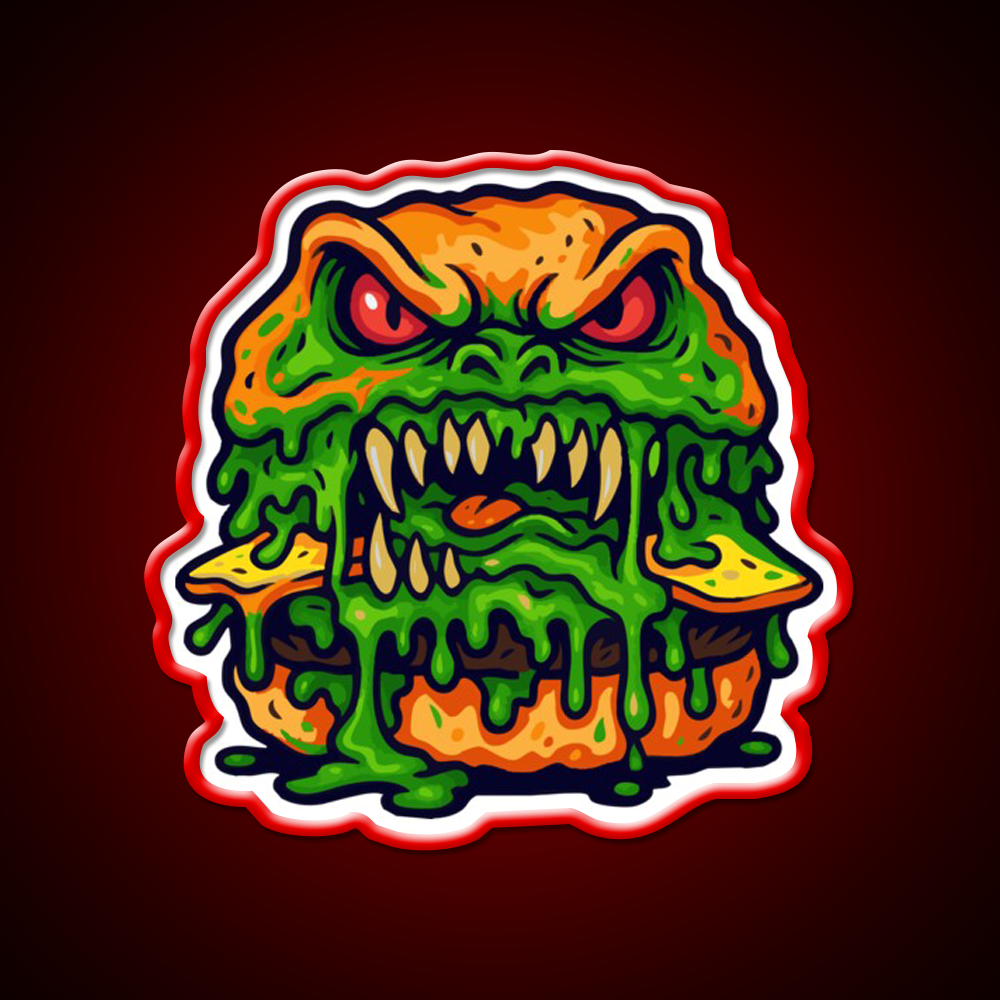 Zombie Burger Fast Food Led Neon Sign For Burger Place Rgb Color