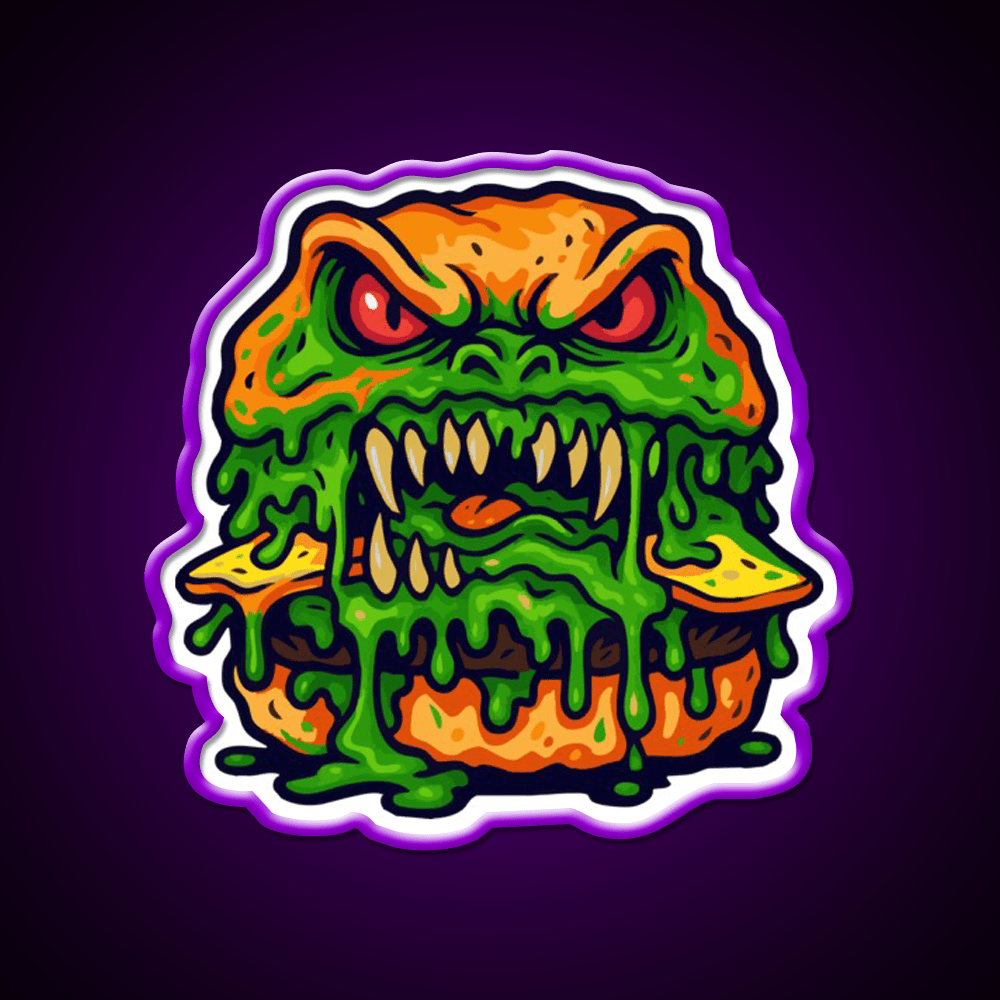 Zombie Burger Fast Food Led Neon Sign For Burger Place Rgb Color - Shineneon