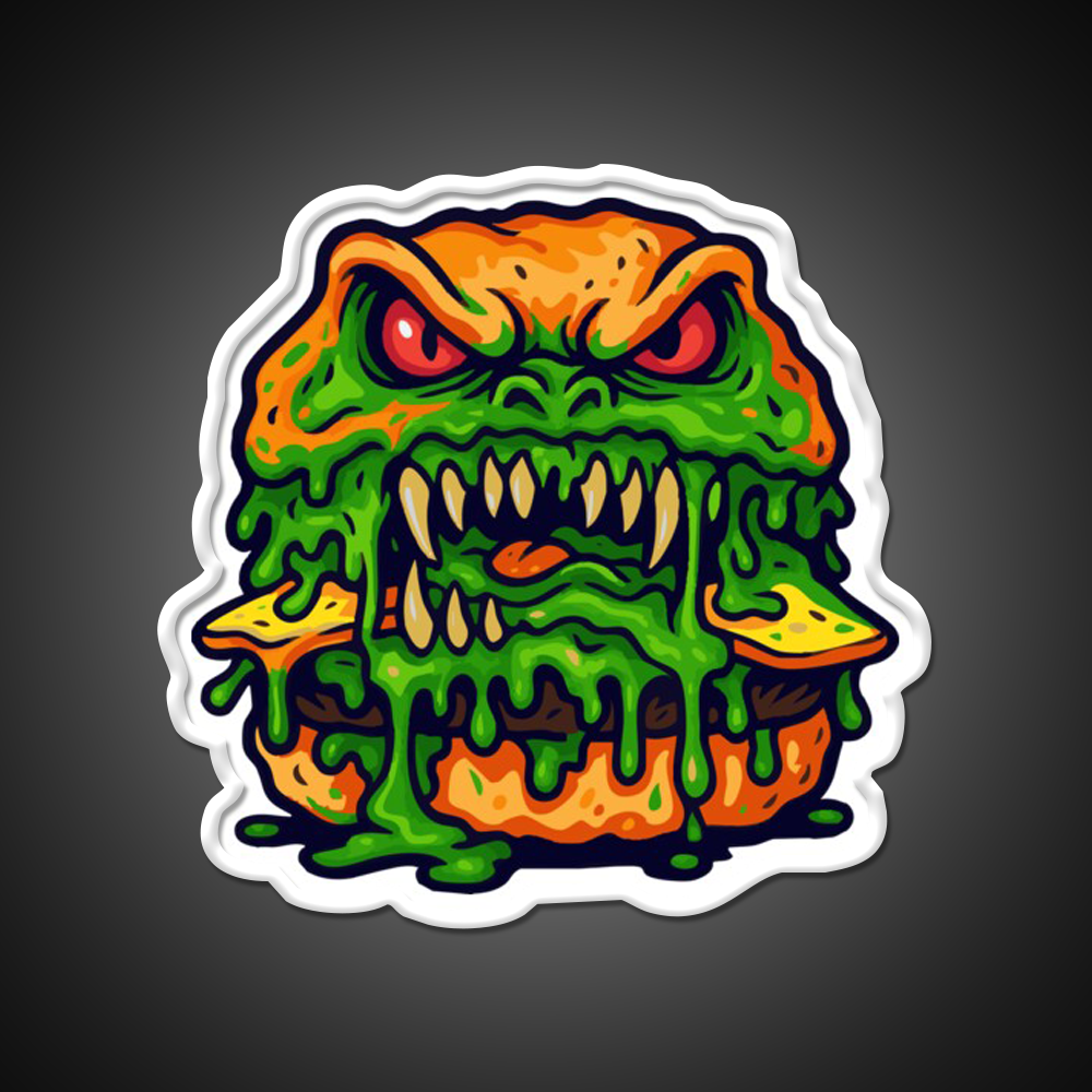 Zombie Burger Fast Food Led Neon Sign For Burger Place Rgb Color