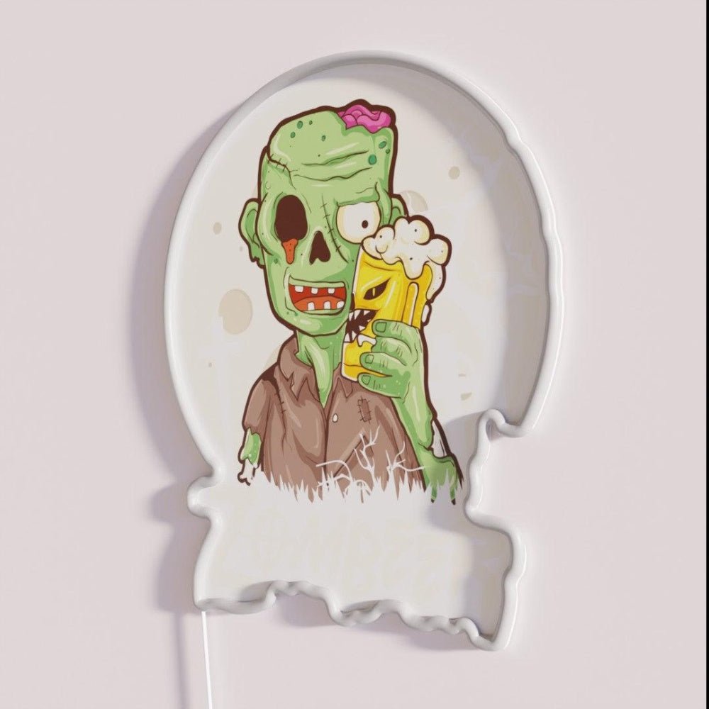 Zombie Craft Beer Halloween Creepy Hop Brewer Rgb Led Neon Sign - Shineneon