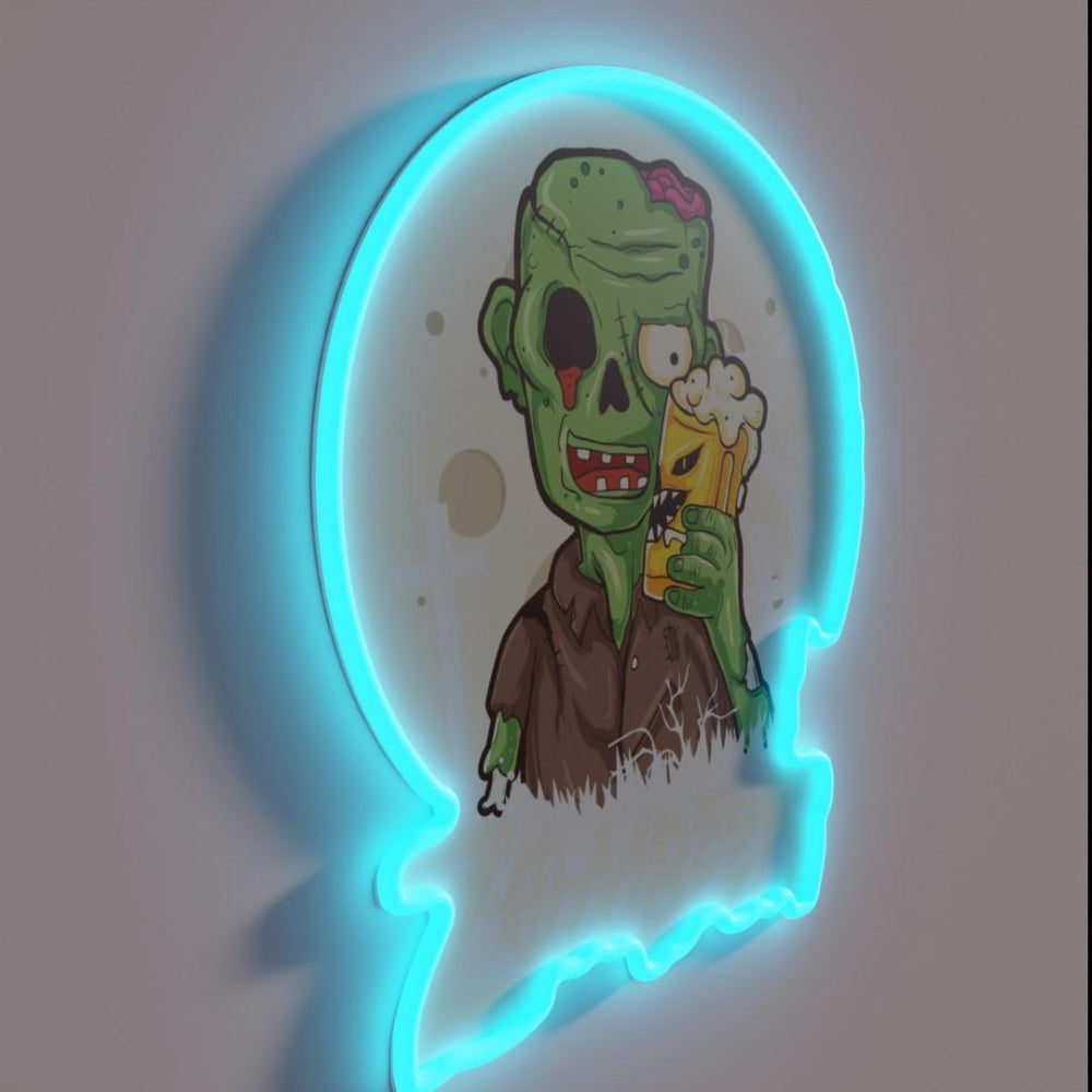 Zombie Craft Beer Halloween Creepy Hop Brewer Rgb Led Neon Sign