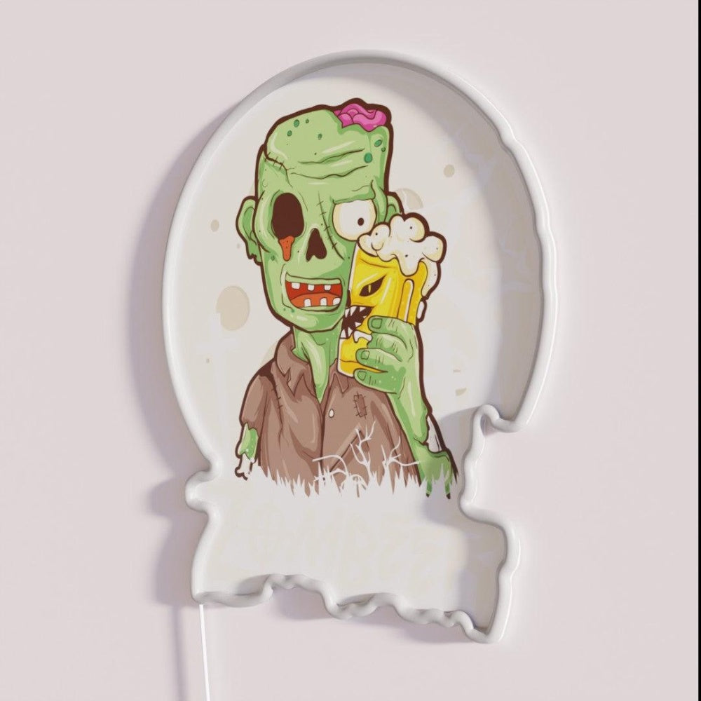 Zombie Craft Beer Halloween Creepy Hop Brewer Rgb Led Neon Sign