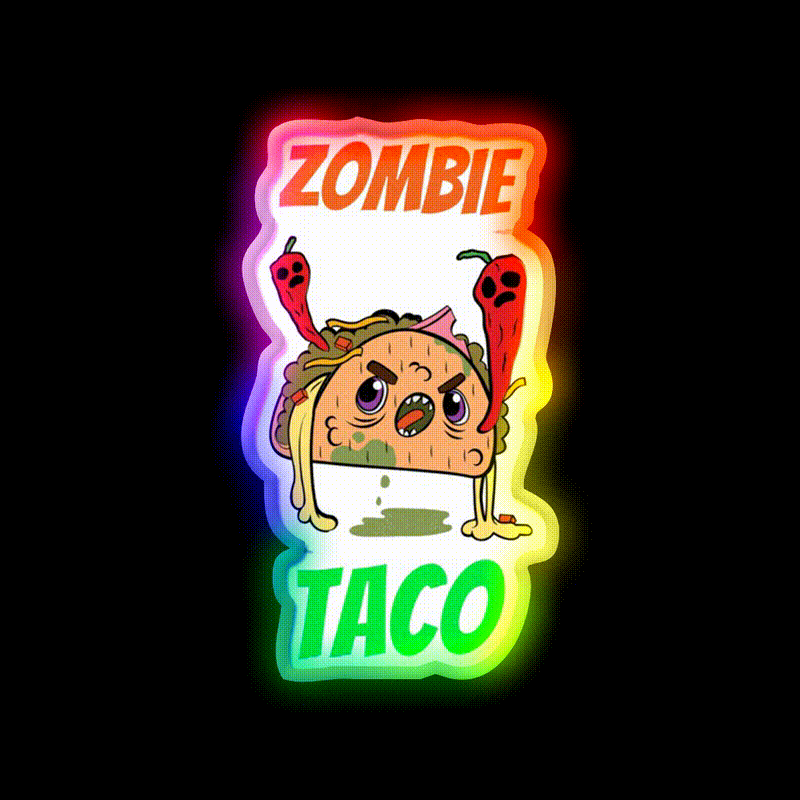 Zombie Taco Led Neon Sign Mexican Food Sign Rgb Color