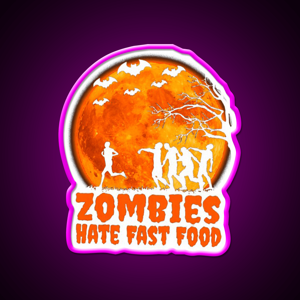 Zombies Hate Fast Food Led Neon Sign For Burger Place Open Food Sign Rgb Color - Shineneon