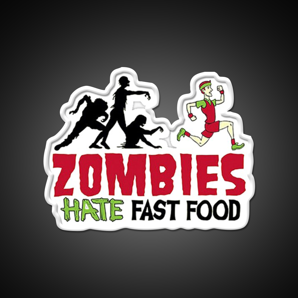 Zombies Hate Fast Food Led Neon Sign For Burger Place Wall Decor Rgb Color