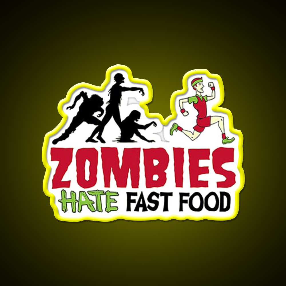 Zombies Hate Fast Food Led Neon Sign For Burger Place Wall Decor Rgb Color