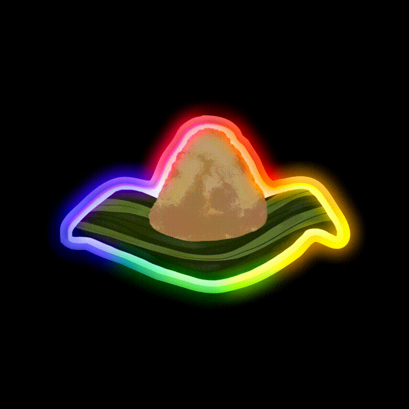 Zongzi Sticky Rice Led Neon Sign Chinese Food Rgb Color