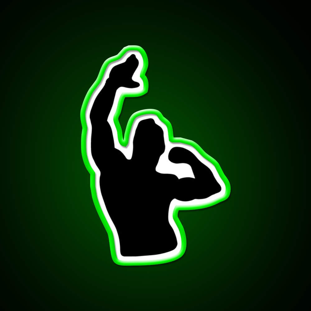 Zyzz Pose Black Silhouette Gym Fitness Led Neon Sign Rgb Color