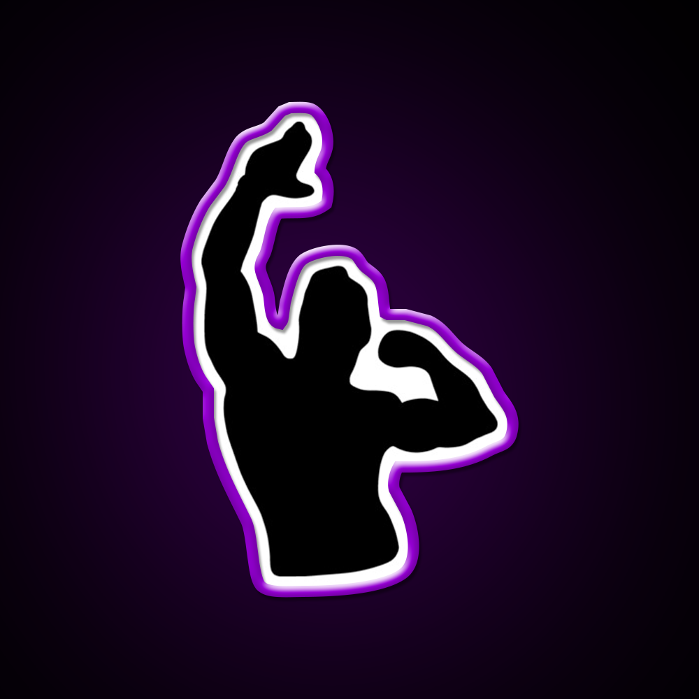 Zyzz Pose Black Silhouette Gym Fitness Led Neon Sign Rgb Color