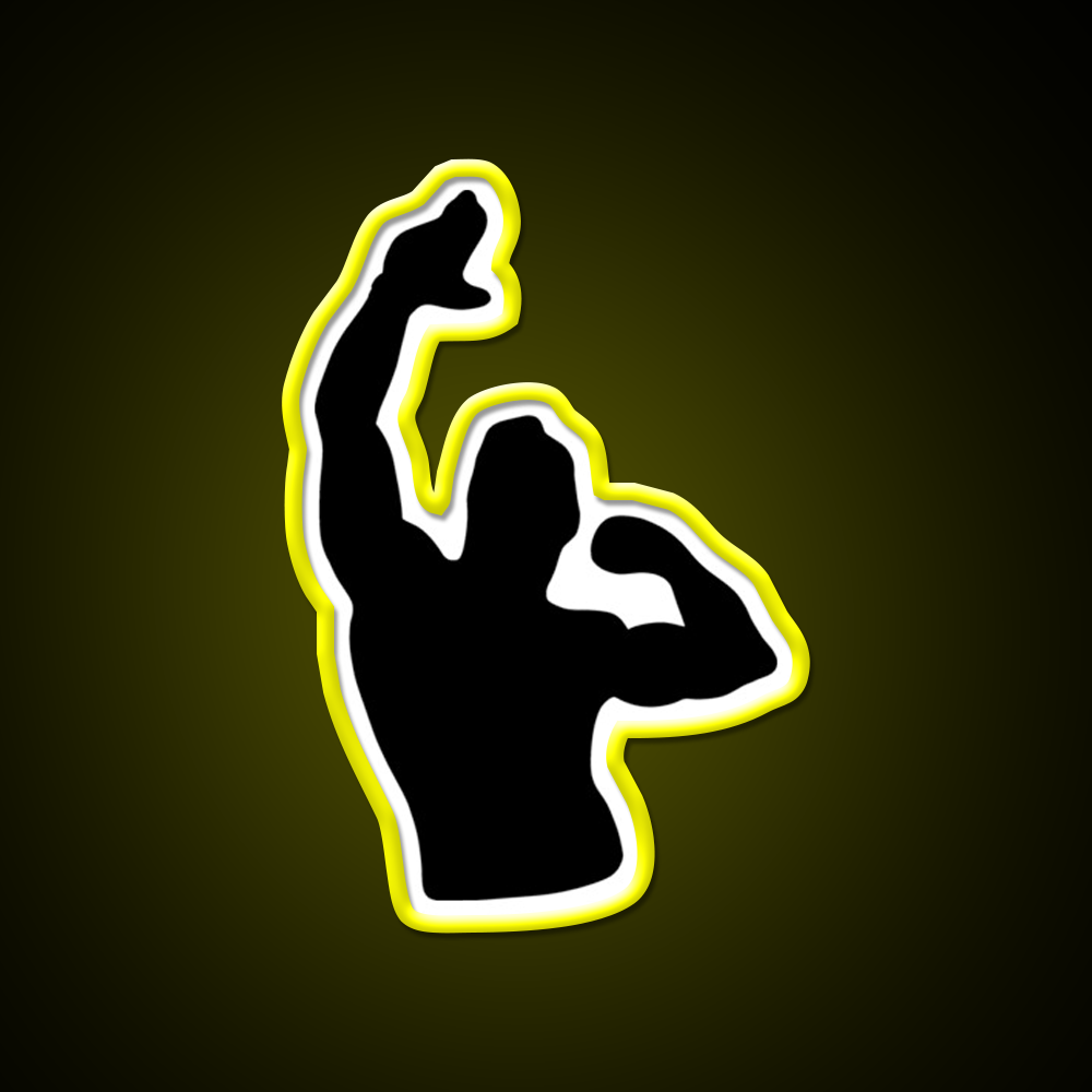 Zyzz Pose Black Silhouette Gym Fitness Led Neon Sign Rgb Color