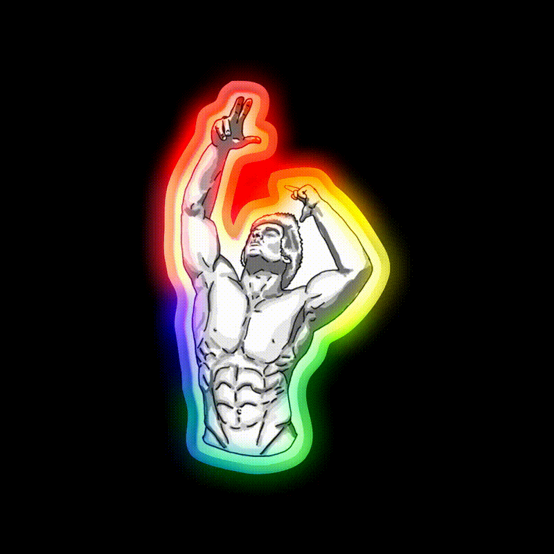 Zyzz Posing Gym Fitness Led Neon Sign Rgb Color
