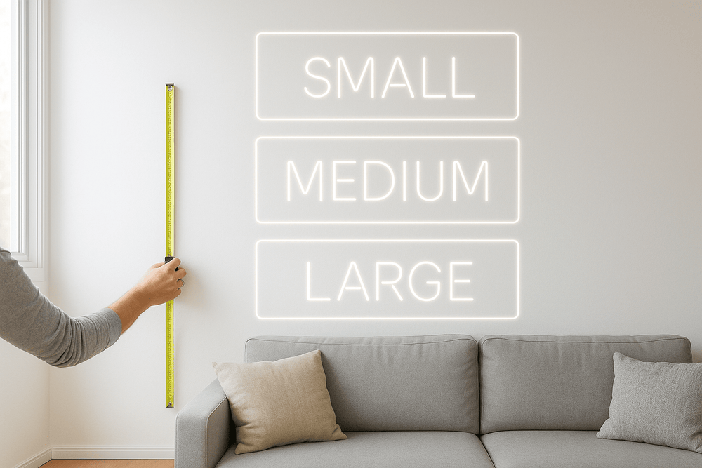 Wall Sign Size Guide Neon Sign Size Guide | How to Measure for Your Wall – Shineneon