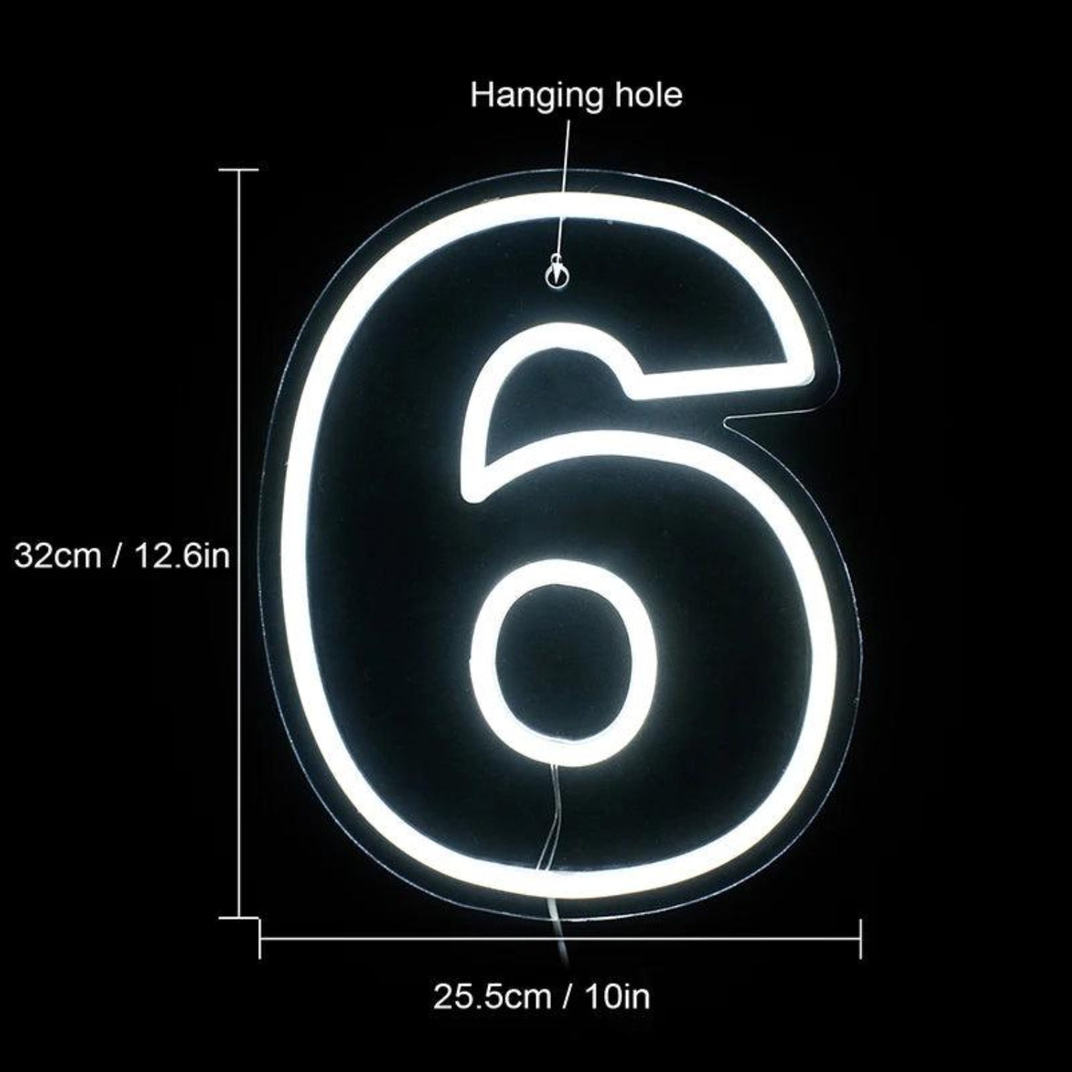 0-8 Digits White Led Neon Sign For Indoor Birthday Decor | Shineneon