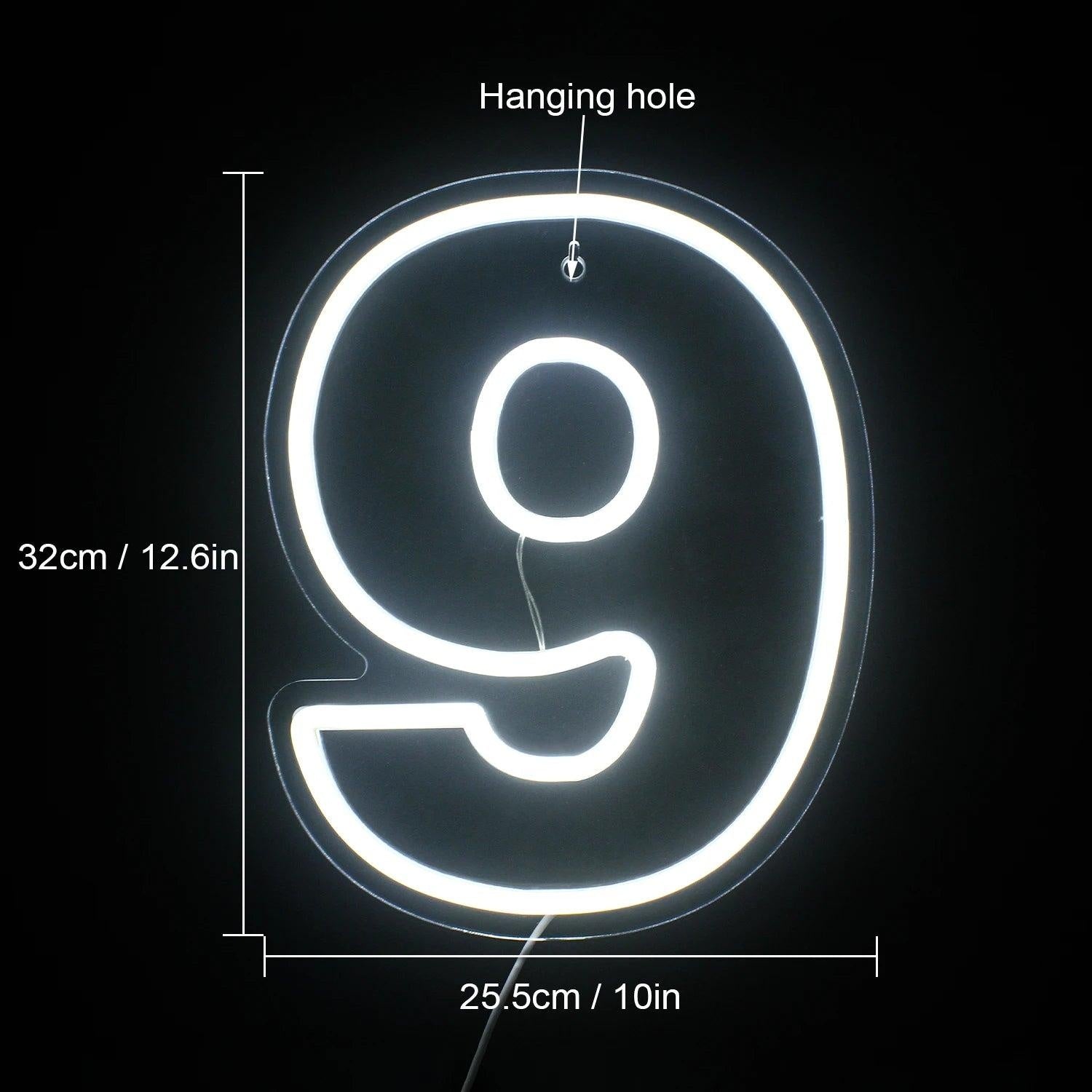 0-8 Digits White Led Neon Sign For Indoor Birthday Decor | Shineneon