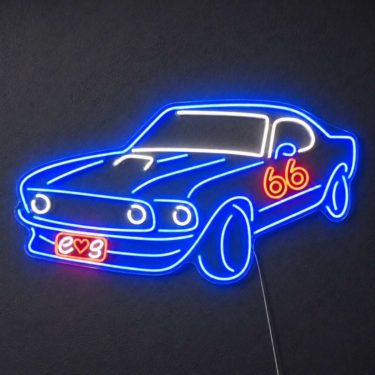 Race Car Route 66 LED Neon Sign Dimmable Wall Light Wall Neon Signs - Shineneon