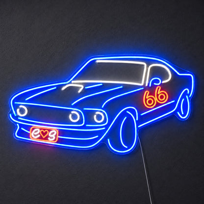 Race Car Route 66 LED Neon Sign Dimmable Wall Light Wall Neon Signs - Shineneon