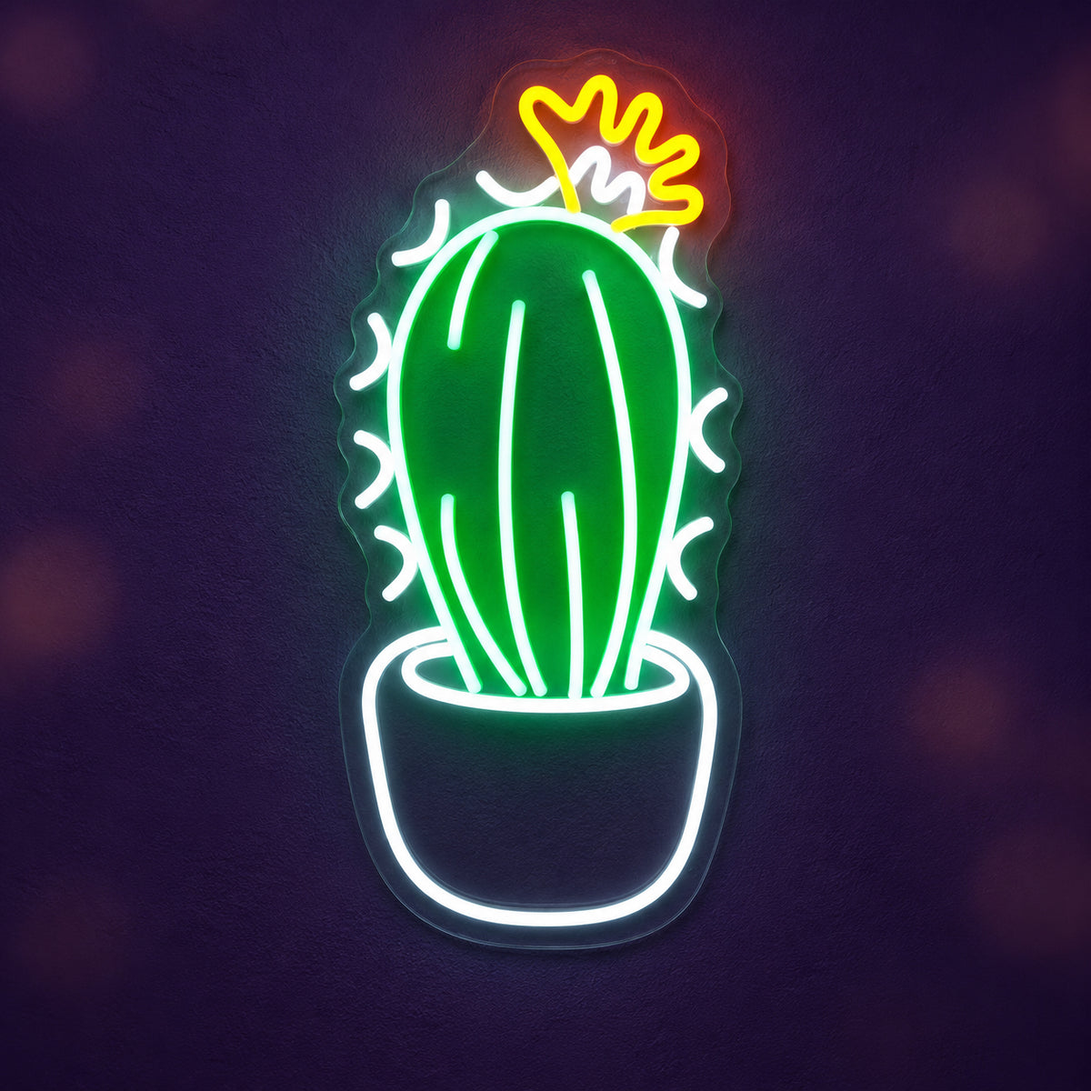 Cactus Plant LED Neon Sign Cactus with Flower Top - Shineneon