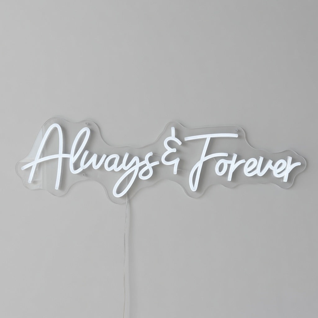 Always and Forever LED Neon Sign Floral Arch Script - Shineneon