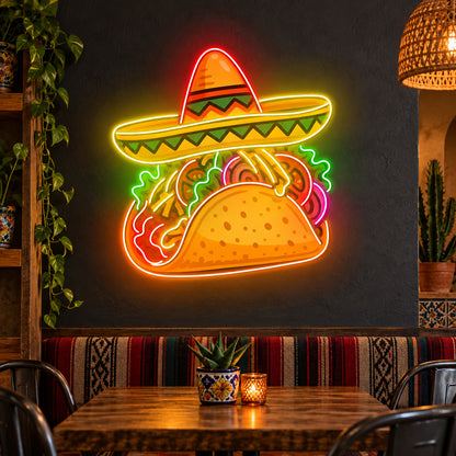 Sombrero Taco LED Neon Sign - Shineneon