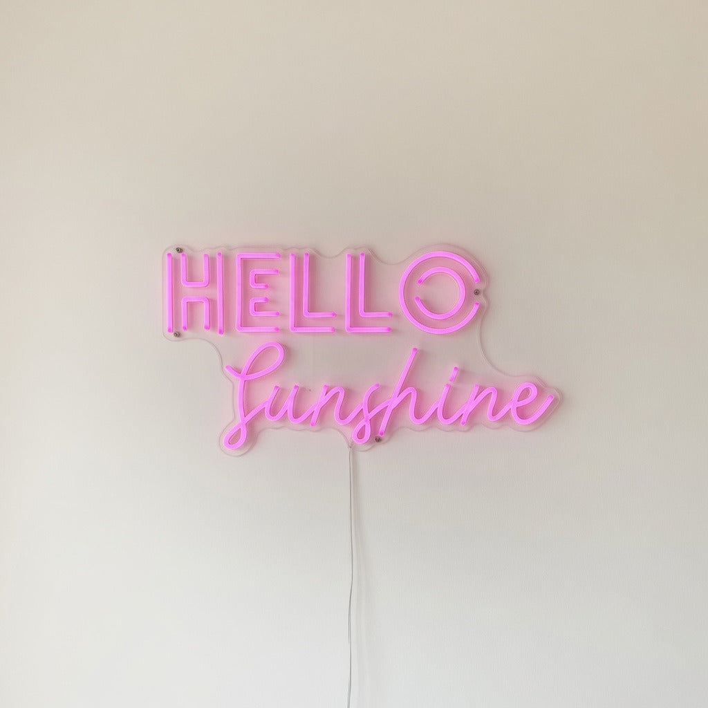 Hello Sunshine LED Neon Sign Stacked Two Tone Script - Shineneon
