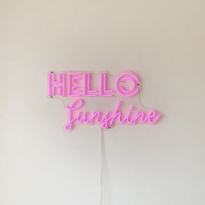 Hello Sunshine LED Neon Sign Stacked Two Tone Script - Shineneon