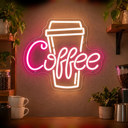 Takeout Coffee Script LED Neon Sign - Shineneon