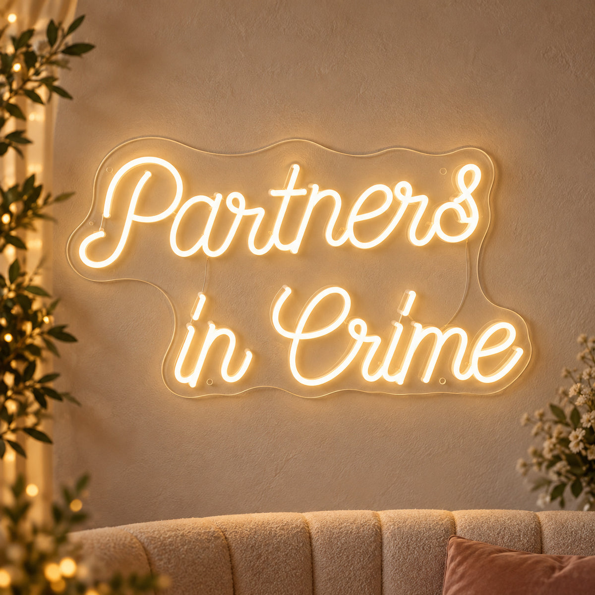 Partners in Crime LED Neon Sign for Man Cave Dimmable Wall Decor Home Neon Signs - Shineneon