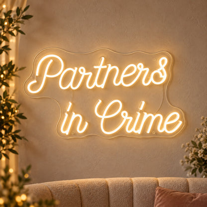 Partners in Crime LED Neon Sign for Man Cave Dimmable Wall Decor Home Neon Signs - Shineneon